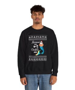 Santa Mermaid Wishes Ugly Xmas Sweatshirt