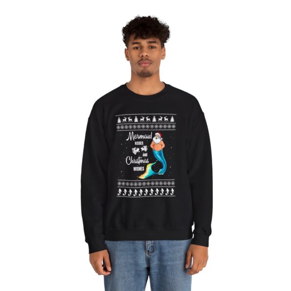 Santa Mermaid Wishes Ugly Xmas Sweatshirt