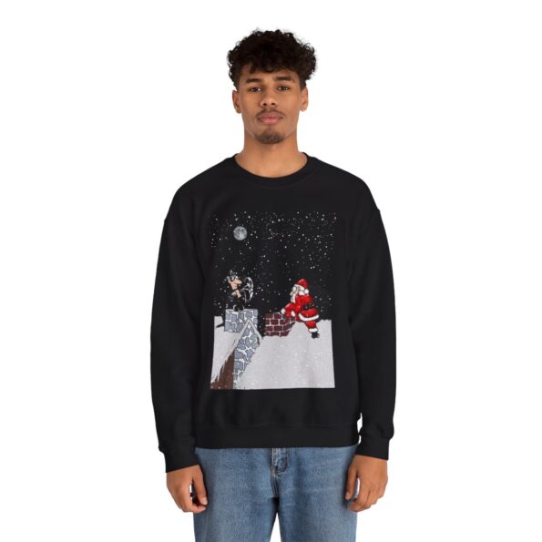 Funny Santa And The Thief Christmas Sweatshirt For Men