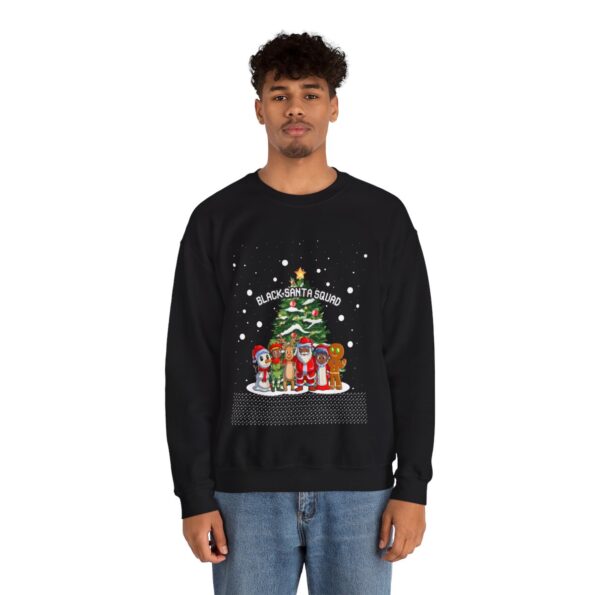 Black Santa Squad Christmas Sweatshirt For Men