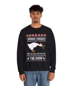 Honking Through The Snow Goose Christmas Sweatshirt For Men
