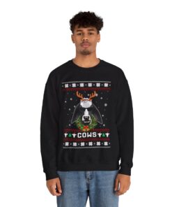 Dairy Cattle Cow Christmas Sweatshirt For Men