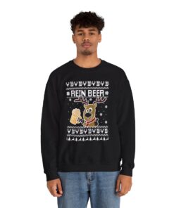 Rein Beer Reindeer Ugly Xmas Sweatshirt 14