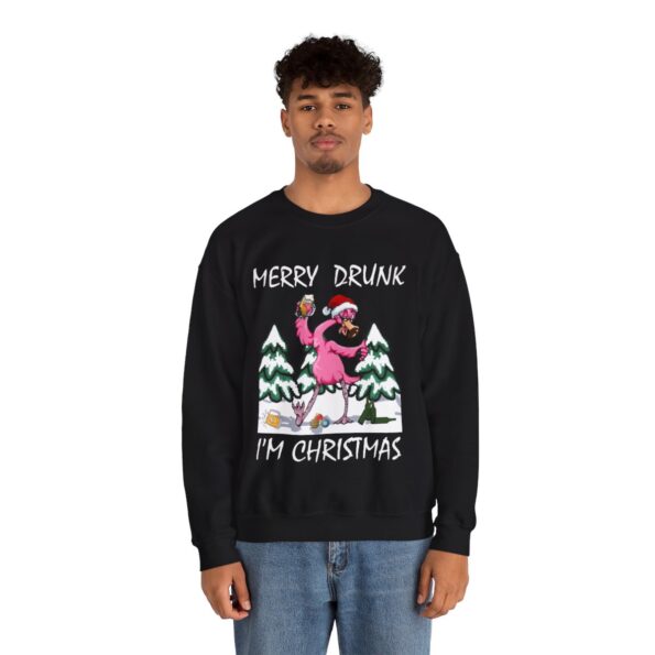 Funny Drunk Flamingo Christmas Sweatshirt For Men
