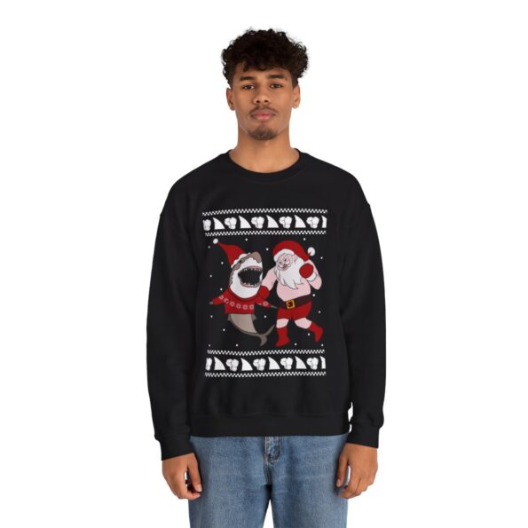 Santa vs Shark Christmas Sweatshirt For Men