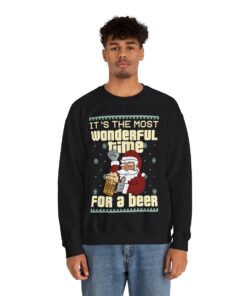Santa Drinking Beer Christmas Sweatshirt For Men