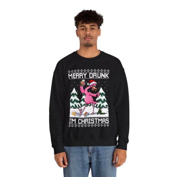 Merry Drunk I’m Christmas Flamingo Christmas Sweatshirt For Men