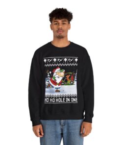 Santa Playing Golf Ugly Xmas Sweatshirt For Men