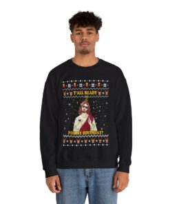 Alternative view of Happy Birthday Jesus Christmas Sweatshirt For Men