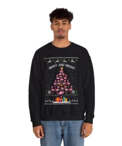 Christmas Tree Flamingo Christmas Sweatshirt For Men