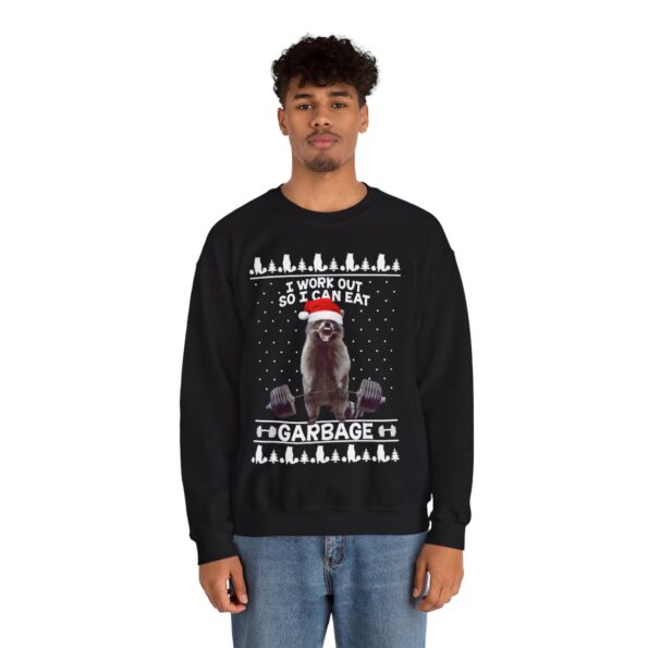 Raccoon Lifting Christmas Sweatshirt For Men