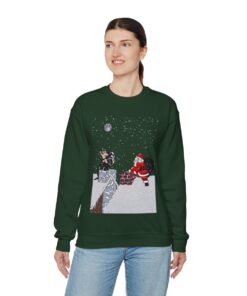 Santa Met The Thief On Chimney Ugly Christmas Sweatshirt Womens