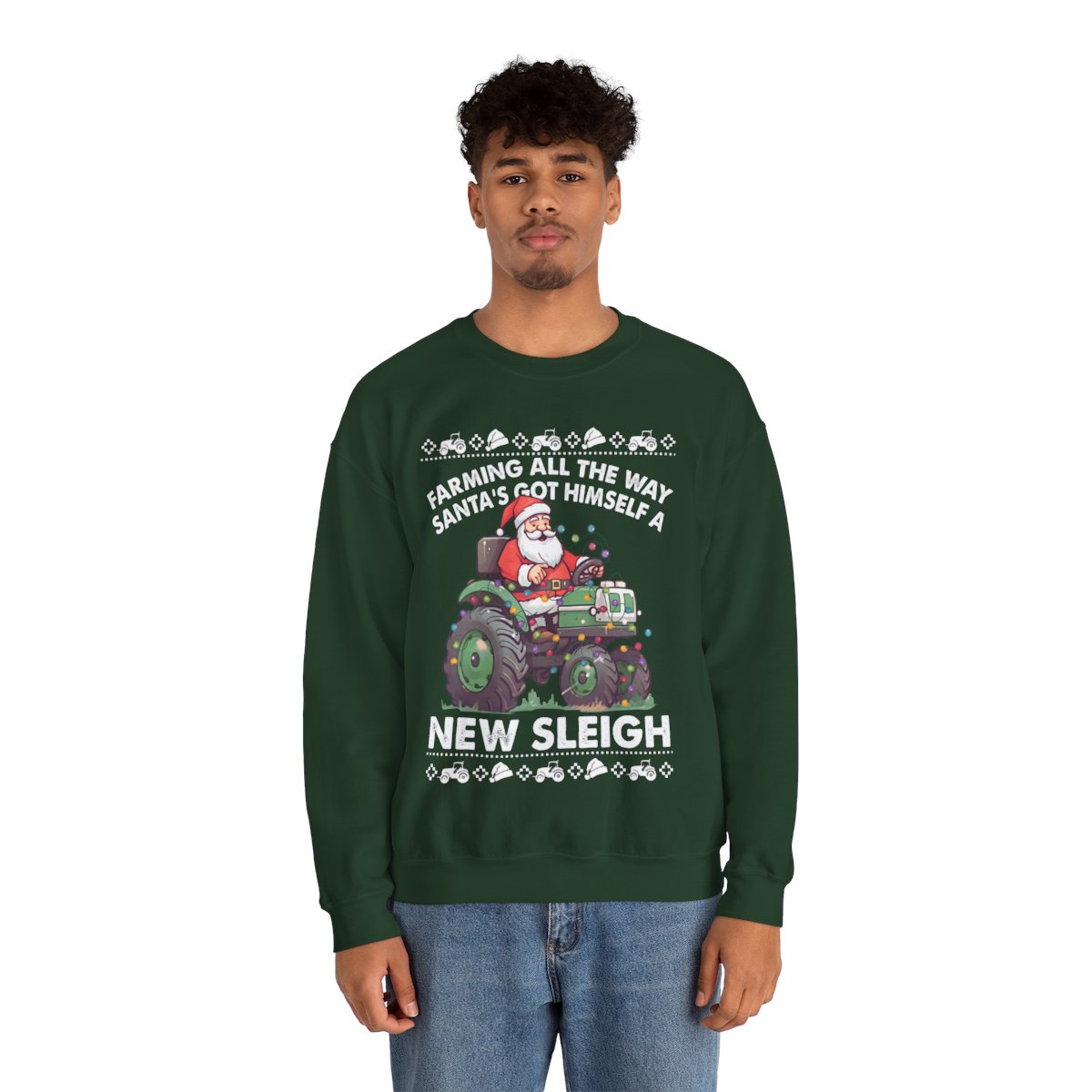 Santa Farm Truck Christmas Sleigh Christmas Sweatshirt For Men 3 Santa Farm Truck Christmas Sleigh Christmas Sweatshirt For Men - Image 3