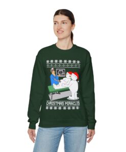 Christmas Miracles Snowman Ugly Christmas Sweatshirt Womens