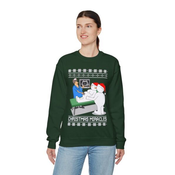 Christmas Miracles Snowman Ugly Christmas Sweatshirt Womens