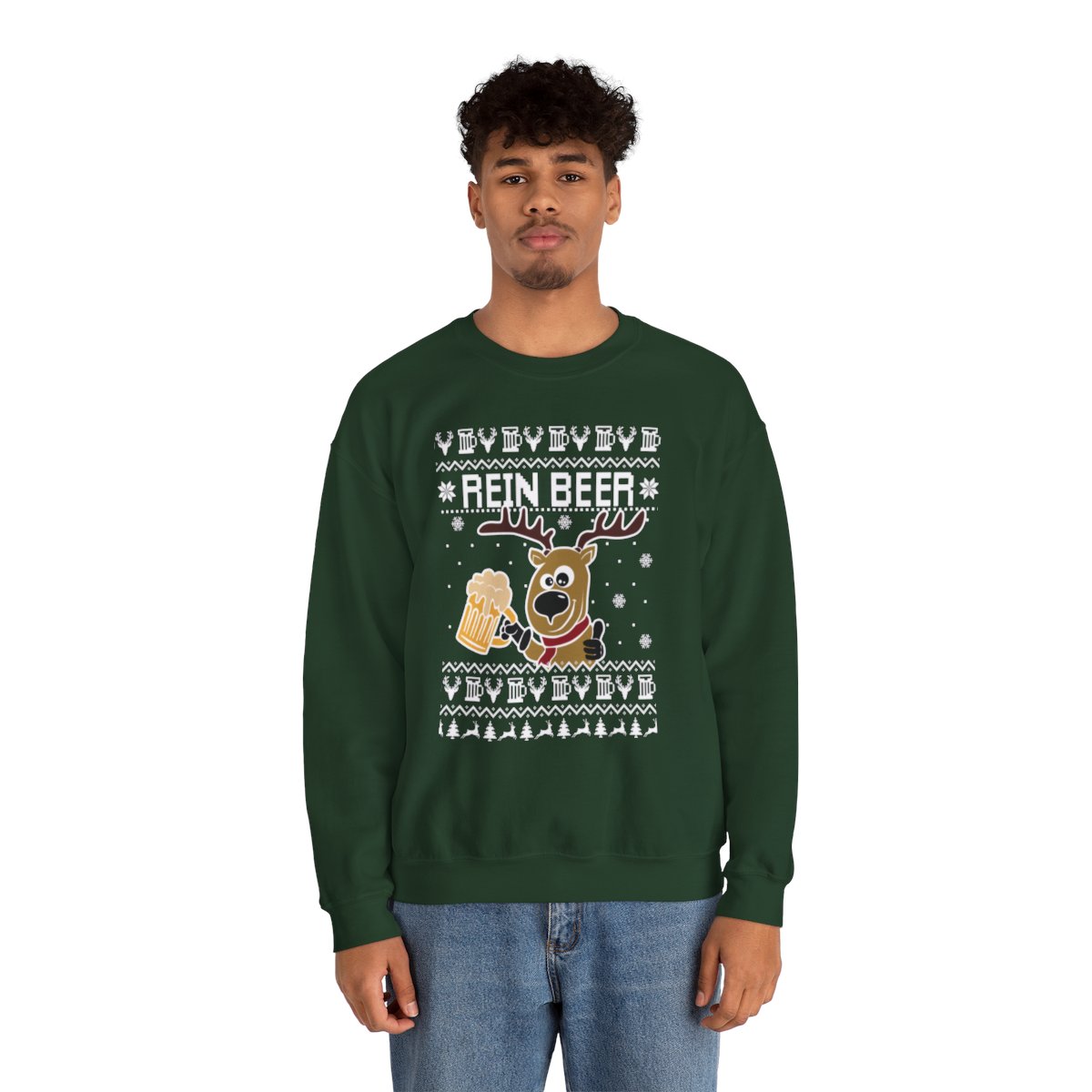 Rein Beer Reindeer Ugly Xmas Sweatshirt 7 Rein Beer Reindeer Ugly Xmas Sweatshirt - Image 7
