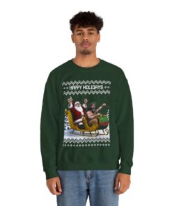 Happy Holidays Santa Jesus Christmas Sweatshirt For Men