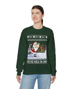 Santa Playing Golf Ugly Christmas Sweatshirt Womens