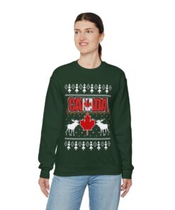 Canada Maple Leaves Ugly Christmas Sweatshirt Womens
