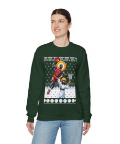 Michael Jordan Dunking Jesus Basketball Ugly Christmas Sweatshirt Womens