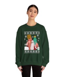 Santa With Bad Girl Naughty Ugly Christmas Sweatshirt For Women
