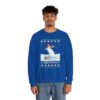 Snowman Playing Baseball Ugly Xmas Sweatshirt