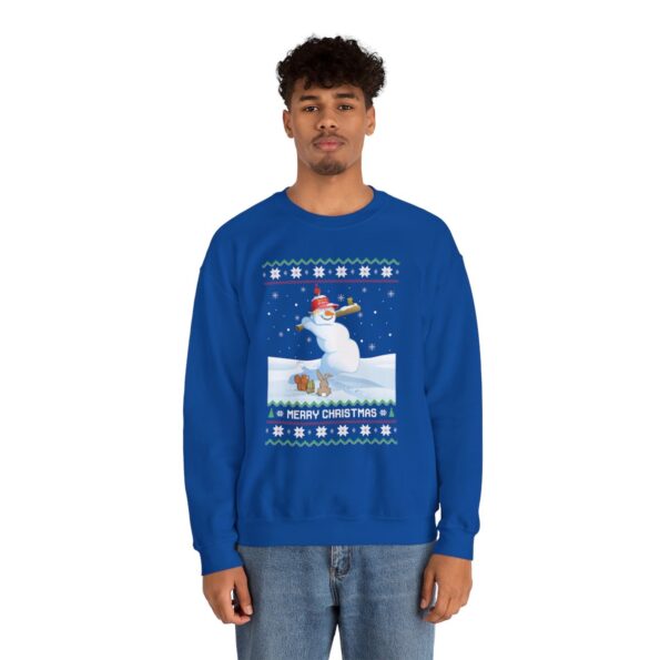 Snowman Playing Baseball Ugly Xmas Sweatshirt