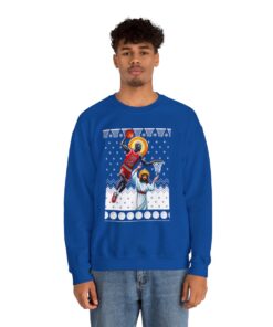 Michael Jordan Dunking Jesus Basketball Ugly Xmas Sweatshirt