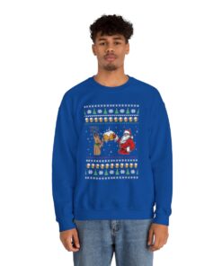 Reindeer Cheer With Santa Funny Ugly Christmas Sweatshirt
