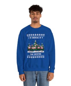 I Am Dreaming Of A Pink Christmas Flamingo Ugly Xmas Sweatshirt
