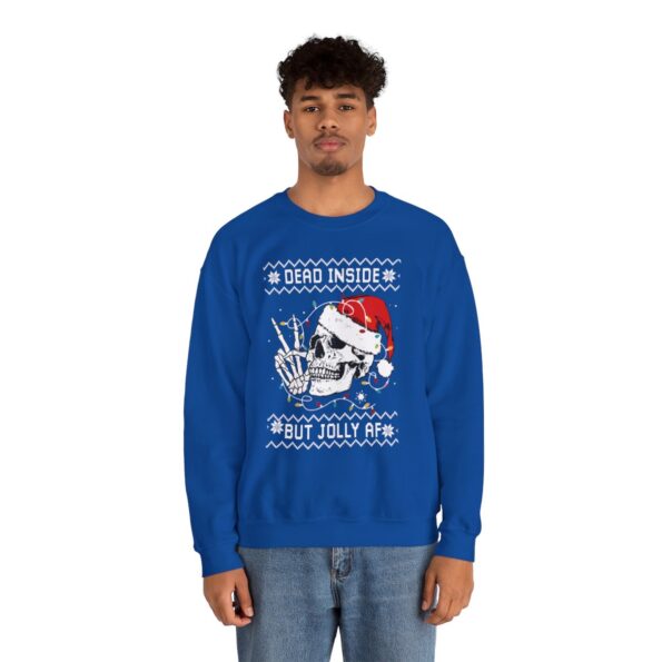 Dead Inside Skeleton Jolly AF Funny Skeleton Christmas Sweatshirt For Men