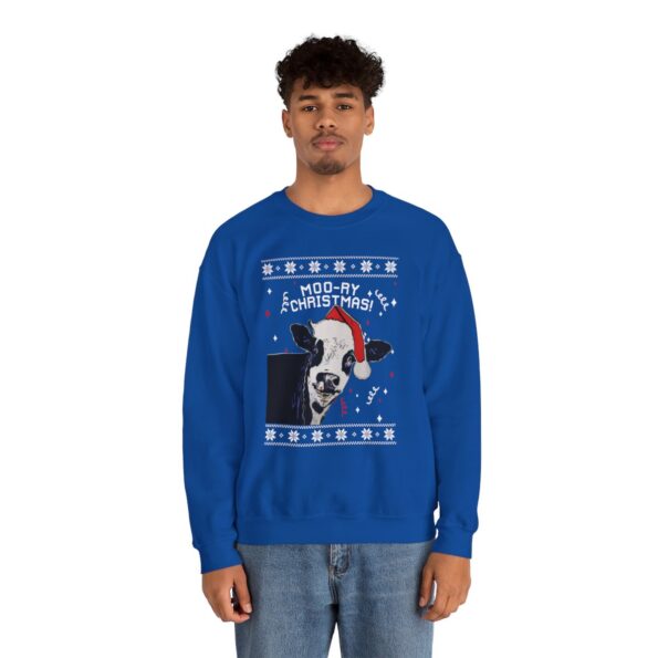 Moory Christmas Cow Ugly Xmas Sweatshirt