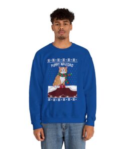 Purry Navidad Funny Cat Ugly Xmas Sweatshirt