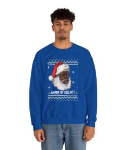 Black Santa Where My Hos At Ugly Xmas Sweatshirt