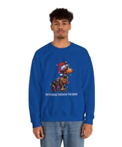 Dachshund Through The Snow Christmas Sweatshirt Ugly