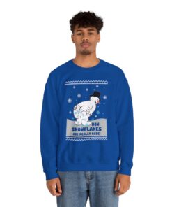 Snowman Making Snowflakes Ugly Xmas Sweatshirt