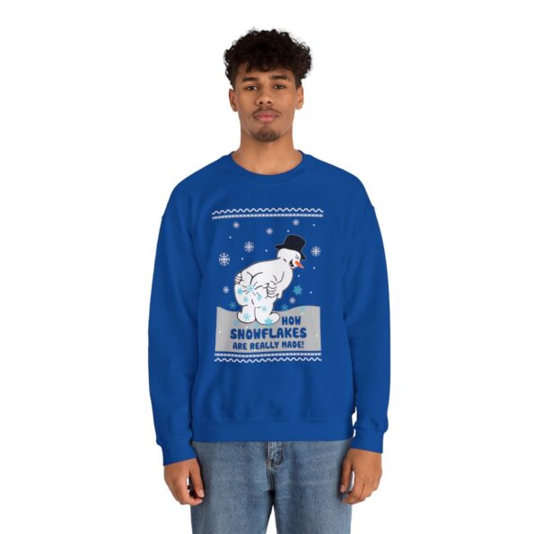 Snowman Making Snowflakes Ugly Xmas Sweatshirt