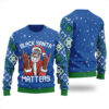 African American Santa Claus Ugly Sweater Royal