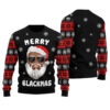 African American Santa Merry Xmas Ugly Sweater Black