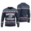 Awesome Possum Christmas Sweater Navy