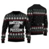 Awesome Possum Ugly Sweater Black