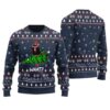 Black Cat Ugly Christmas Sweater Navy