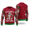Black Santa Matters Ugly Christmas Sweater Cardinal Red
