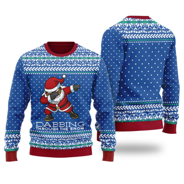 Black Santa Ugly Christmas Sweater Royal