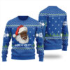 Black Santa Where My Hos At Christmas Sweater Royal
