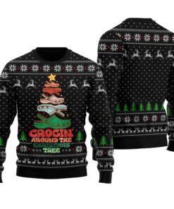 Crocing Around The Christmas Tree Ugly Sweater Black