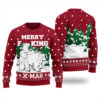 Dirty Polar Bear Ugly Christmas Sweater Cardinal Red