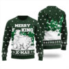 Dirty Polar Bear Ugly Christmas Sweater Forest Green