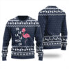Fa La La Flamingo Ugly Christmas Sweater Navy