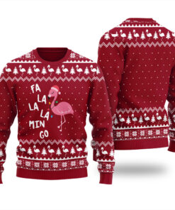 Fa La La Flamingo Ugly Sweater Cardinal Red